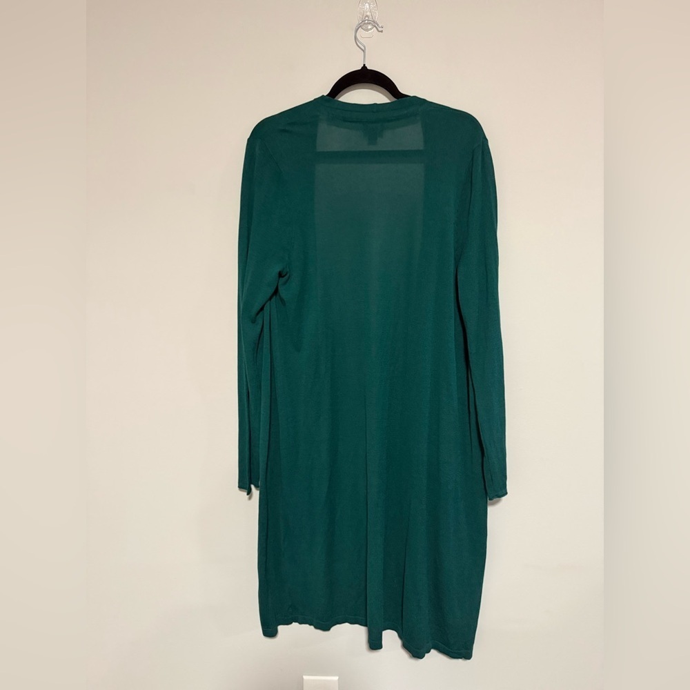 J. Jill Green Wearever Longline Open Front Cardigan Sweater Size Large Tall - Picture 3 of 8